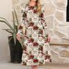 Women's Christmas Printed Fashionable Loose Round-neck Dress