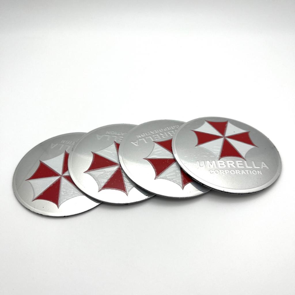 4pcs 56mm 60mm 65mm 68mm Car Wheel Center Hub Cap For Umbrella Corporation Resident Evil Badge Emblem Sticker Styling Accessory