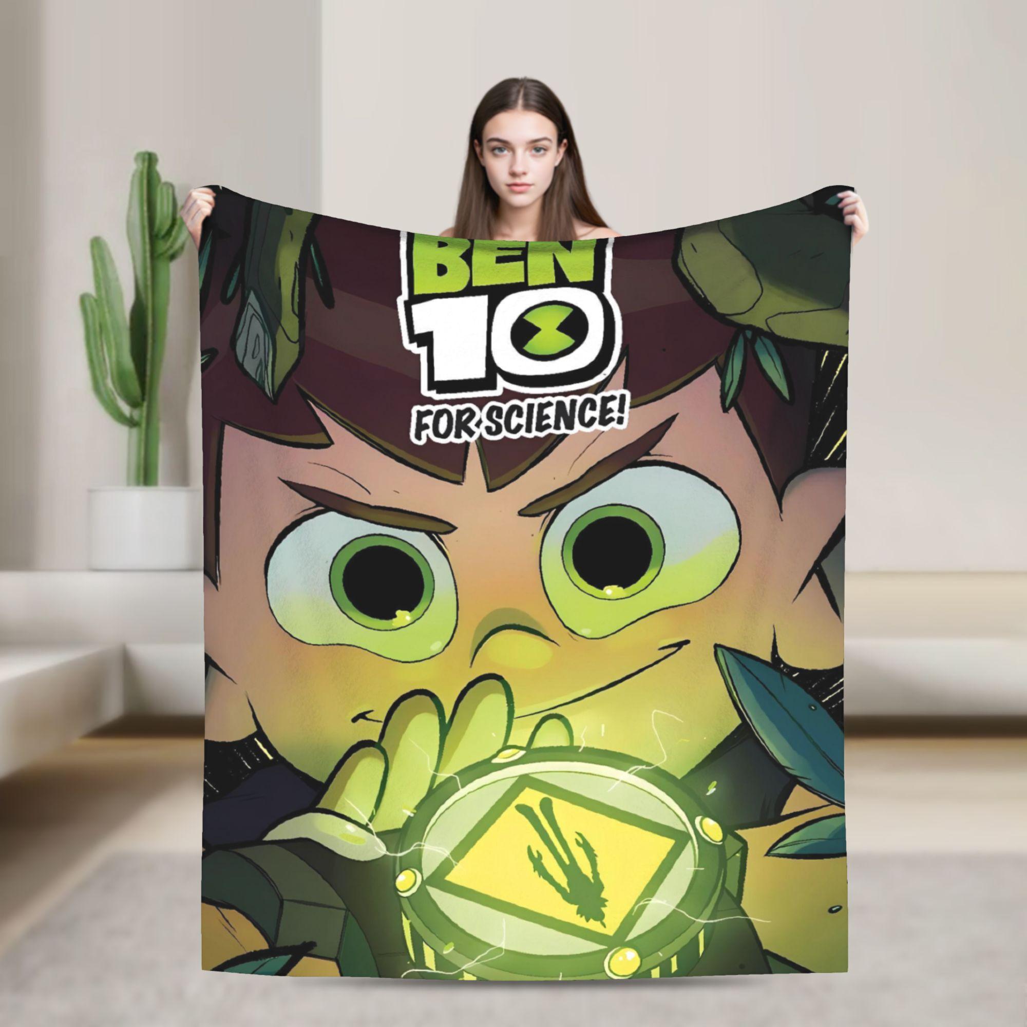 Плед с изображением инопланетянина Бена 10: теплый, мягкий, необычный плюшевый плед для студентов, дивана, кровати, фланелевое покрывало. 75x90cm