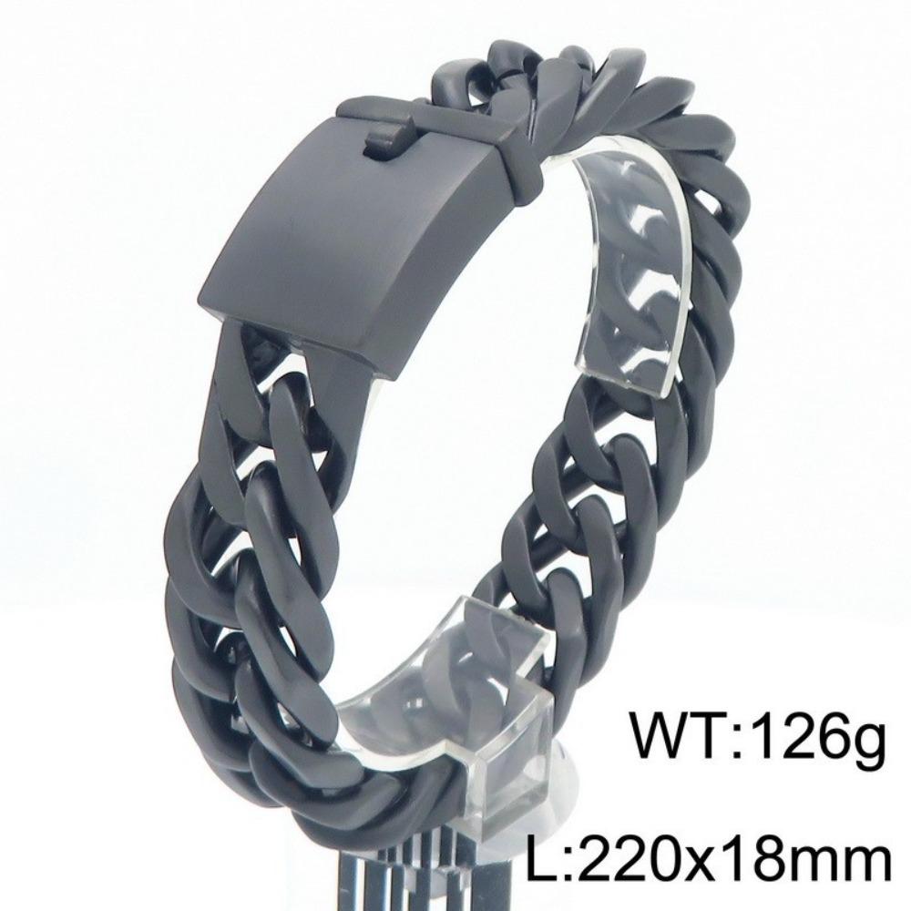 European and American Simple Electroplated Gold Four-sided Ground Titanium Steel Men's Bracelet