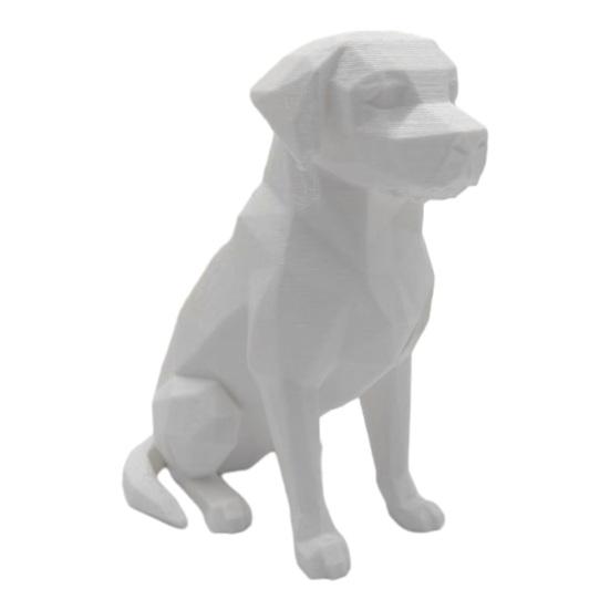 DYS 3D Printed Geometric Labrador Figurine, Modern Sitting Dog Statue, Collectible Pet Sculpture for Home Office Car Center Console Decor белый