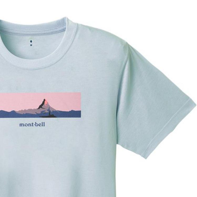 MONTBELL Japanese Style Lettered Round Neck Short Sleeve T-Shirt Unisex