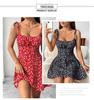 French Floral Gradient Spaghetti Strap Dress - Elastic Waist, Summer Vacation Style