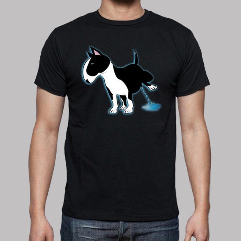 

Бультерьер Пипи Печатная футболка Мужская Летняя Повседневная футболка