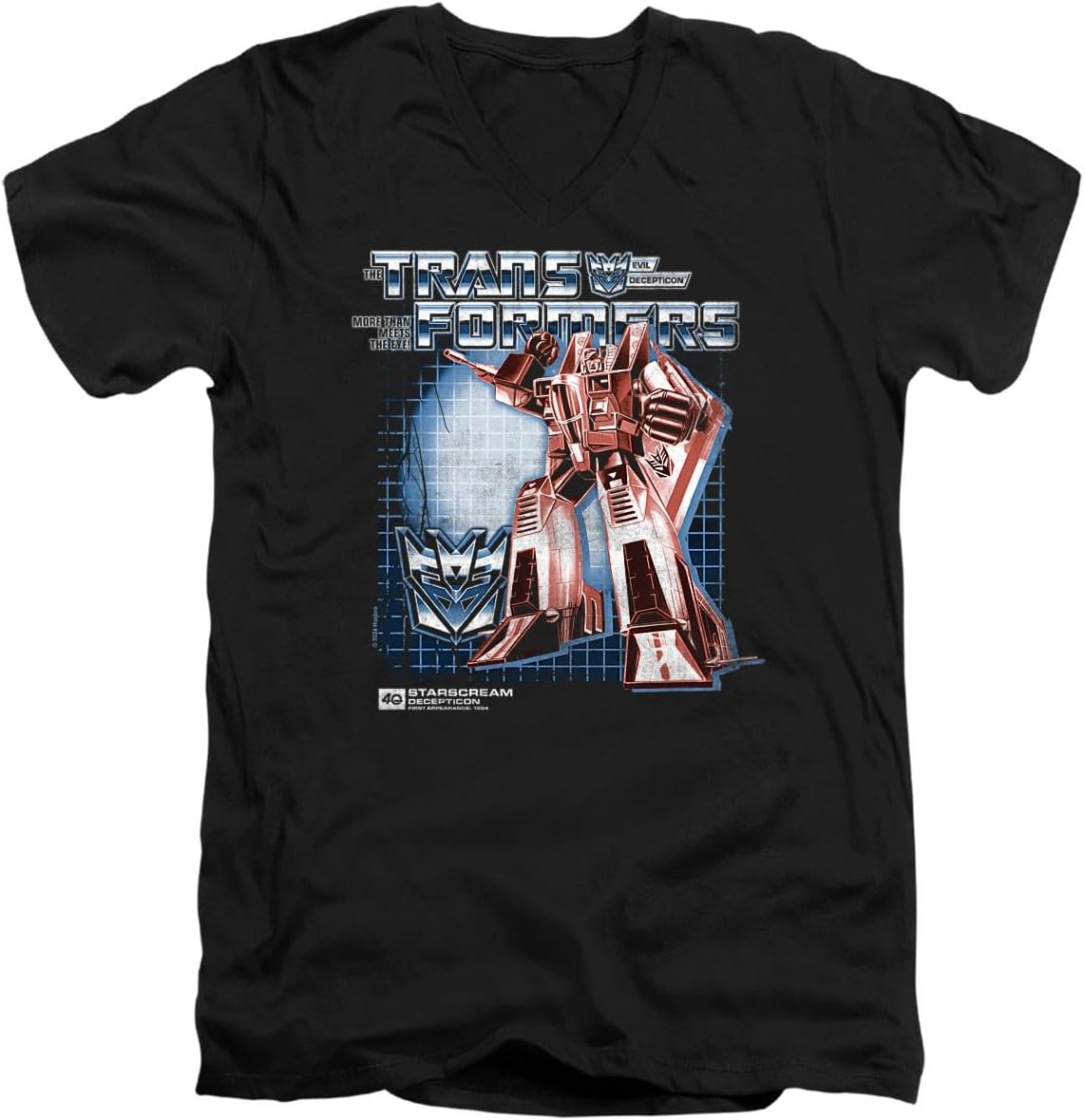 Transformers 40th Anniversary Starscream Box Unisex Adult V-Neck T Shirt S разноцветный