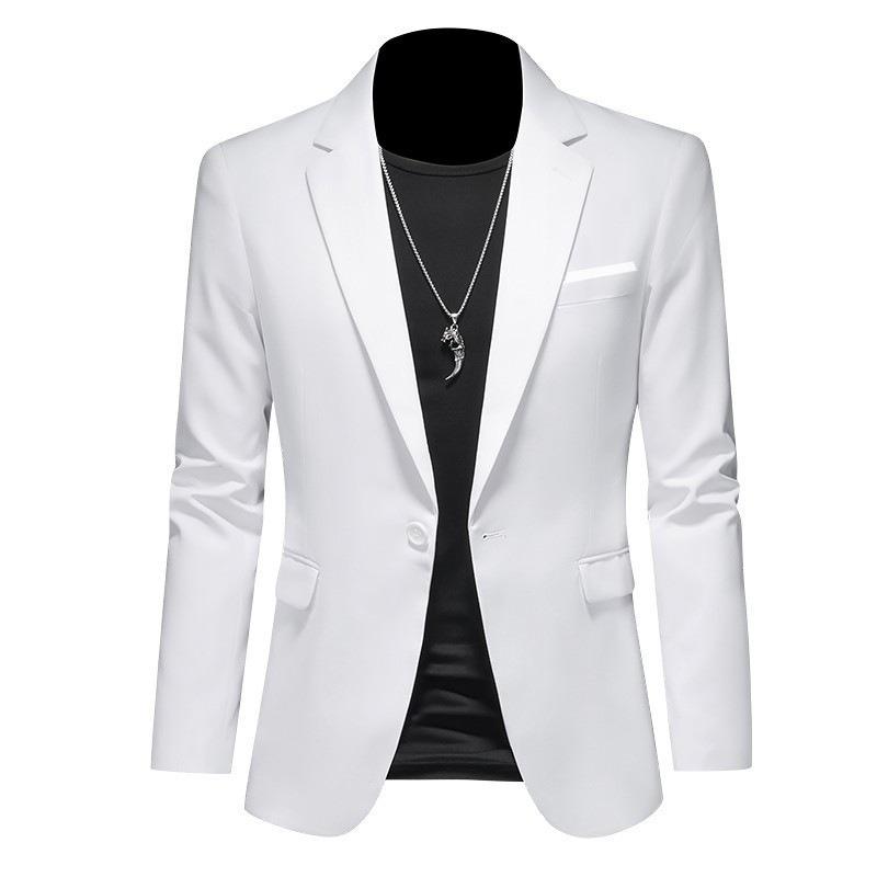 

Mens White Single Breasted Slim Fit Blazer Jacket M белый