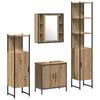 Bathroom Furniture Set with Shelf and Door 4 Pcs Brown Wood Based Material