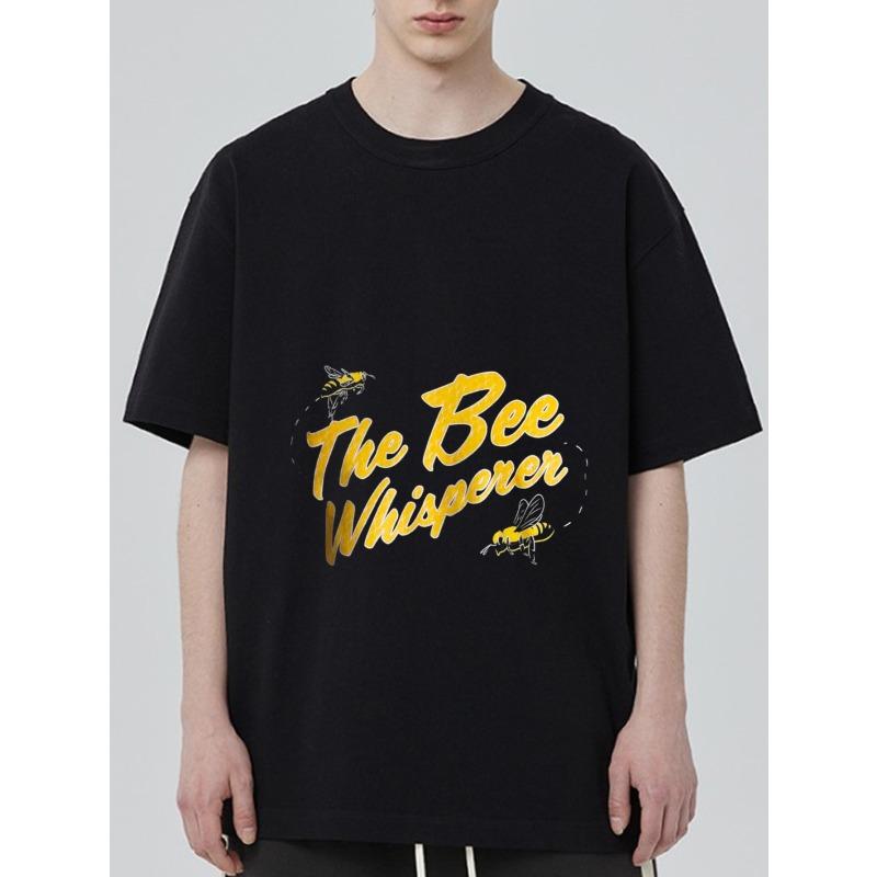 

Black T Shirt The Bee Whisperer with Bee Graphic and Text Design for Casual Wear XXXXL