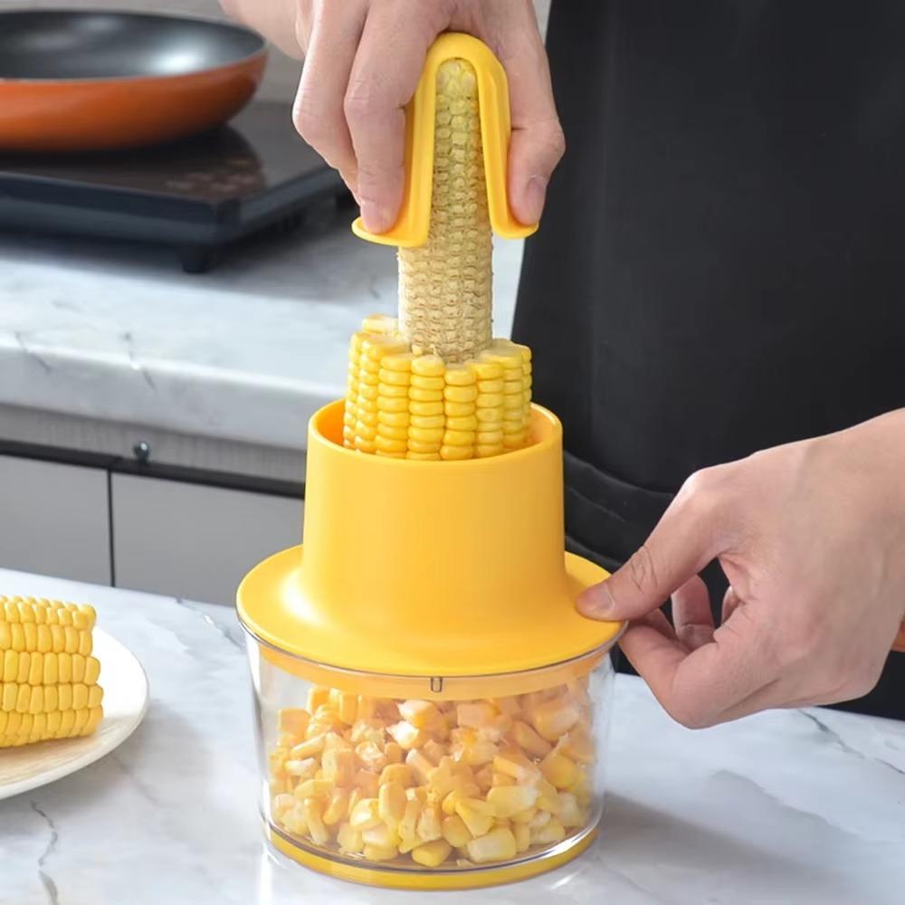 Stainless Steel 4 in 1 Corn Cob Stripper Set Rust-resistant Non-slip Hand Grip Corn Husker with Storage Box Efficient