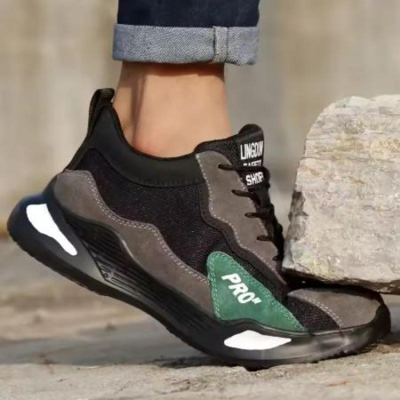 Fashion Man Safety Shoes Puncture-Proof Work Sneakers Lightweight Work Shoes Men Steel Toe Shoes Safety Boots Indestructible Shoes