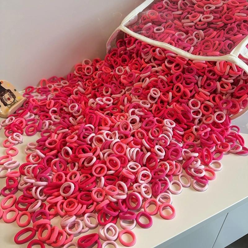 20/50/100Pcs Colorful Basic Nylon Ealstic Hair Ties for Girls Ponytail Hold Scrunchie Rubber Band Kid Fashion Hair Accessories