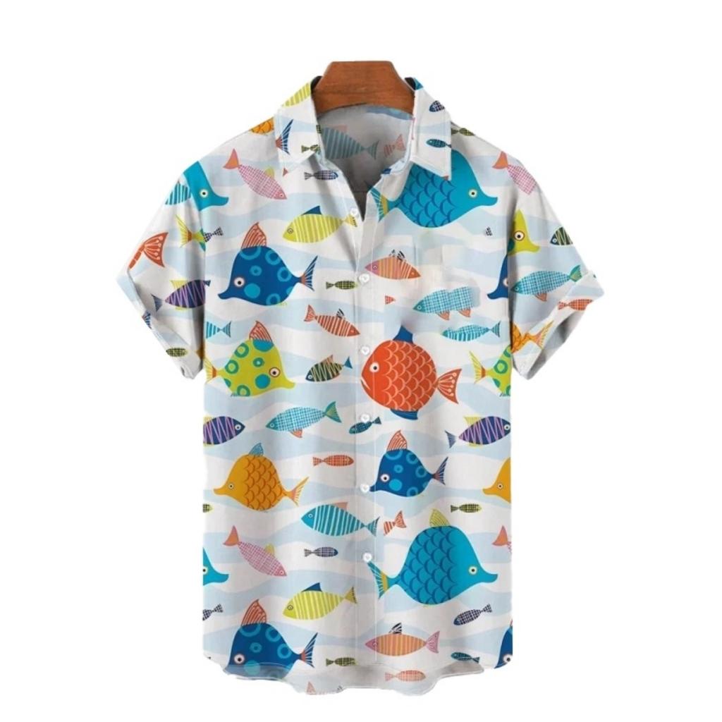 Hawaiian Shirt: Printed Short Sleeved Quick Drying Beach Casual Party Holiday Shirt 3d