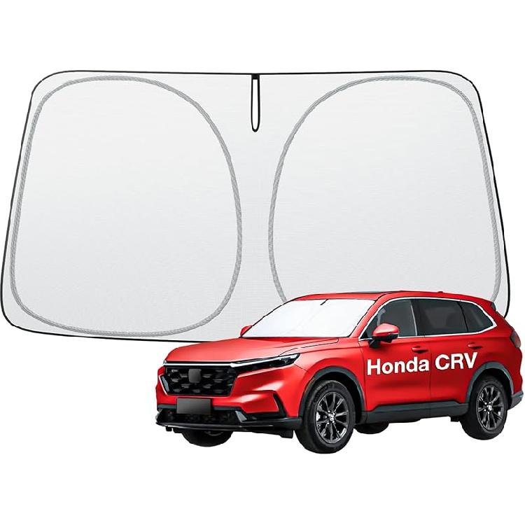 Wigoo 2025 Tesla New Model Y Accessories Windshield Sunshade [OEM Design, 100% Sun Blockage] Foldable Heat Ulation Sunshade With Storage Bag, For