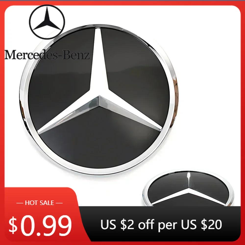 Car Sticker For Mercedes Benz Chrome Silver And Glossy Black Front Grille Mirror Emblem 3D Style Star Badge Fit For Mercedes Ben