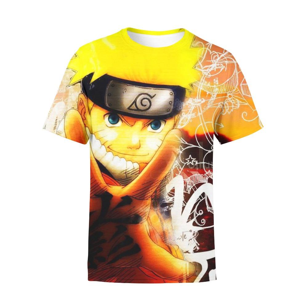 Boys' Fashion T-Shirt, 3D Digital Print, New Spring and Summer Naruto Short Sleeve Kids' Top