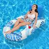 Outdoor Swimming Pool Amusement Water Inflatable Lounge Chair with Backrest, Double Cup Seat, Leaf Cloth Mesh, Inflatable Float.