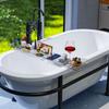 Bathtub Tray Acrylic Shelf Retractable Storage Rack Wine Tablet Book Half Bath Tray Bathroom Organization Bathtub Accessories