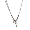 S925 Sterling Silver Heavy Industry Smiley Face Necklace Women's 2022 Retro Thai Silver Clavicle Chain