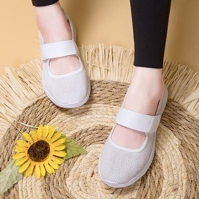 Large Size Nurse Shoes Women's Little White Shoes Cloth Shoes Non-slip Flat Shoes One Pedal