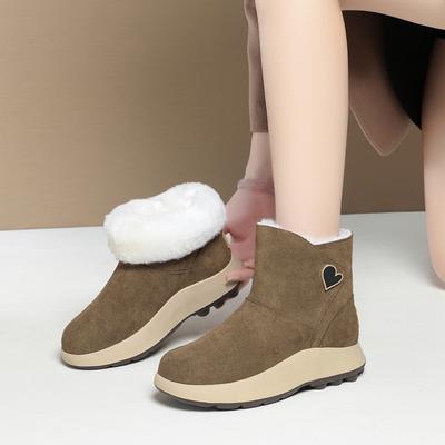 Snow Boots Γυναικείες μπότες από γνήσιο δέρμα Γυναικεία μποτάκια Αντιολισθητικά από φυσικό μαλλί Ζεστές γυναικείες χειμερινές μπότες