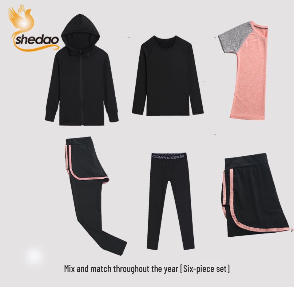 Set Yoga & Sport Asciugatura Rapida per Bambine per il Fitness Estivo - Abbigliamento Sportivo per Bambini per Corsa, Allenamento, Ginnastica e Tennis