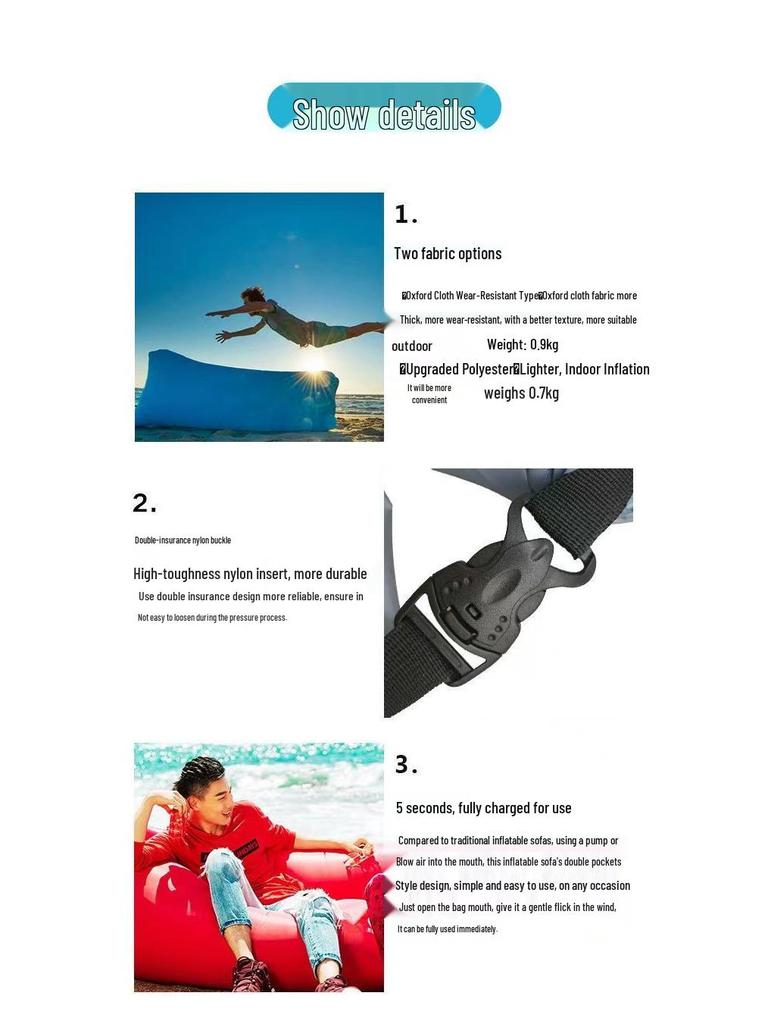 Portable Inflatable Sofa: Creative Outdoor Beach Sleeping Bag & Foldable Air Bed