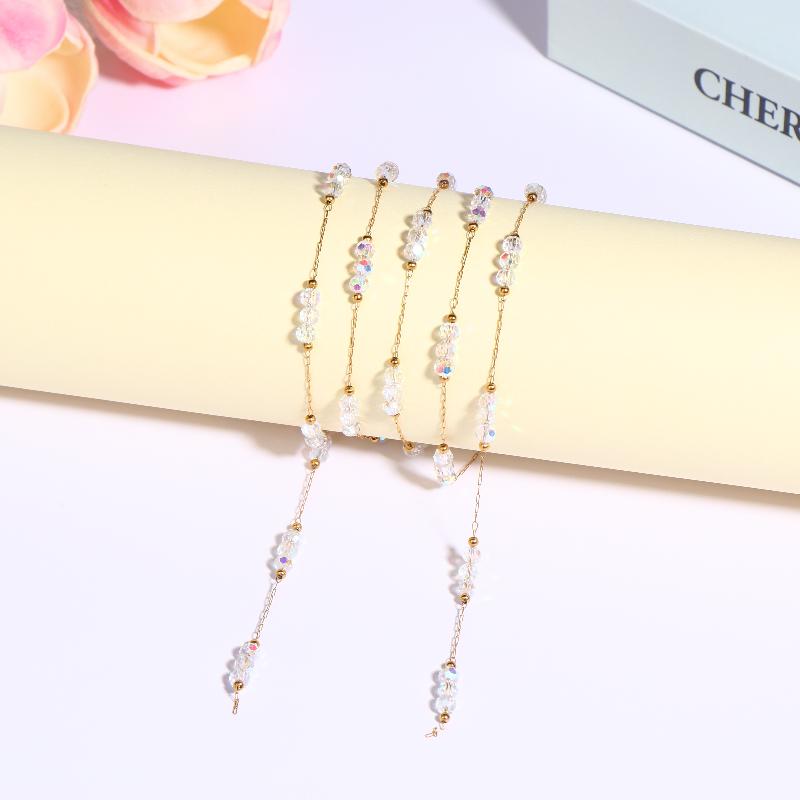 

1Meter Stainless Steel Colorful Beading Chain For Diy Handmade Necklaces Bracelets Jewelry Making Accessories прозрачный