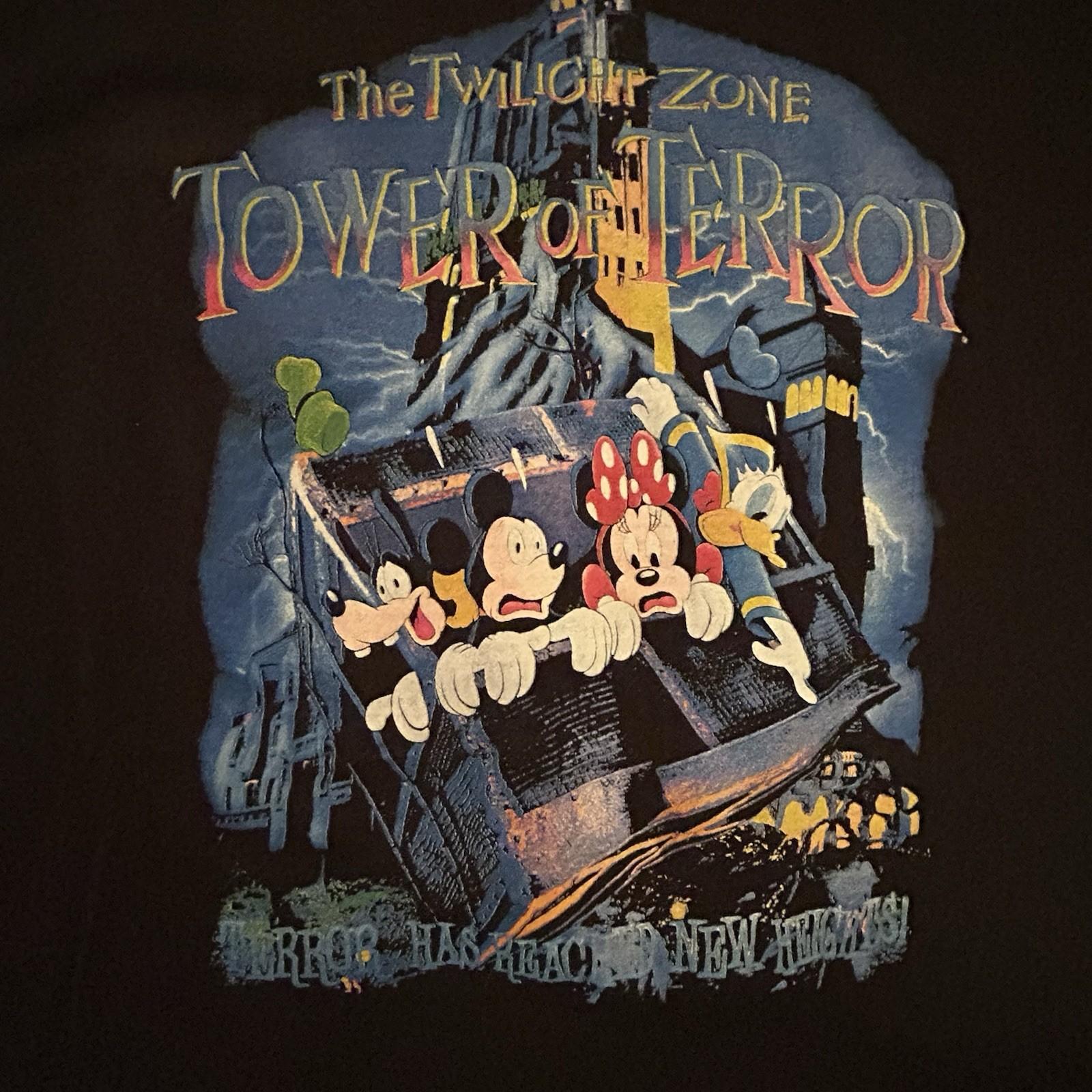 Retro Disney Mickey Mouse INC Tower Of Terror T-Shirt Men’s XL Unisex T-Shirt XL