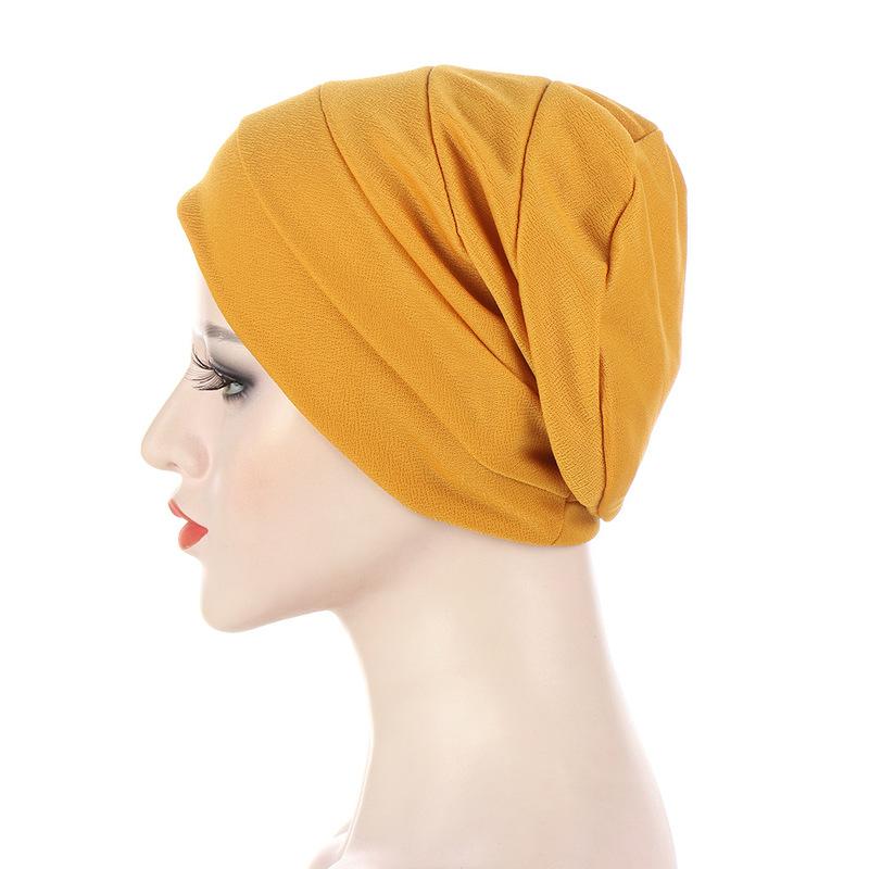 Woman Beautiful Rhinestone Flower Turban Elastic Cloth Head Cap Hat Muslim Women's Hijabs Ladies Bandana Muslim Head Cover