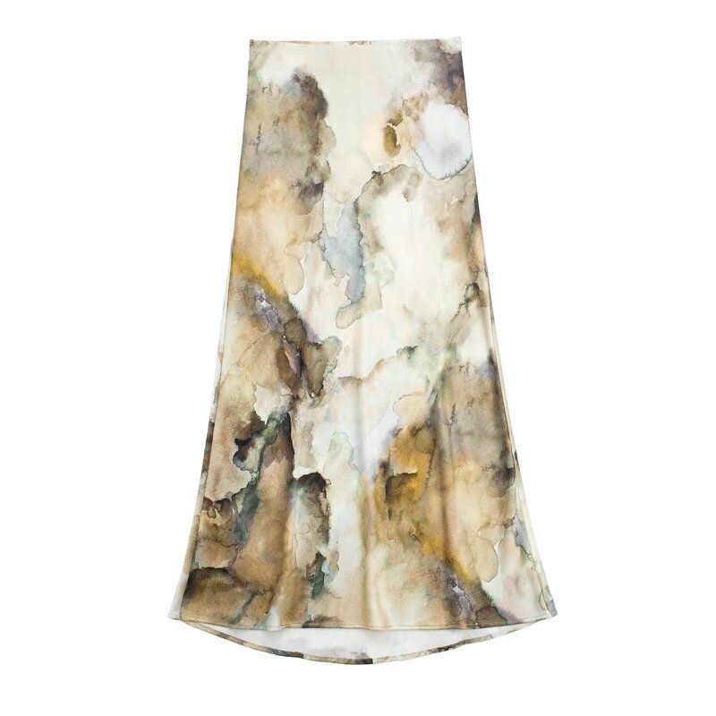 Fashion Style 2024 Spring New Arrival Women's Clothing Loose Temperament Tie-Dyed Silk Satin Textured Shirt 6962025 703