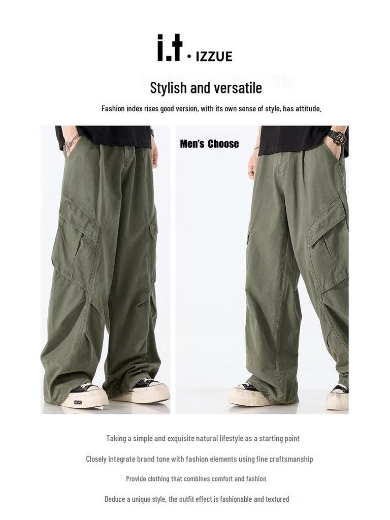 Izzue Herren Locker Geschnittene Weitbeinige Cargohose