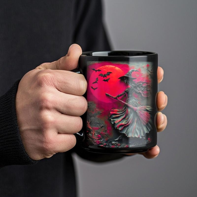 Canecas de Cerâmica Exclusivas com Tema de Bruxas 3D Grande Capacidade Presente de Halloween Xícara de Café para Chocolate Quente Chás Presente de Halloween