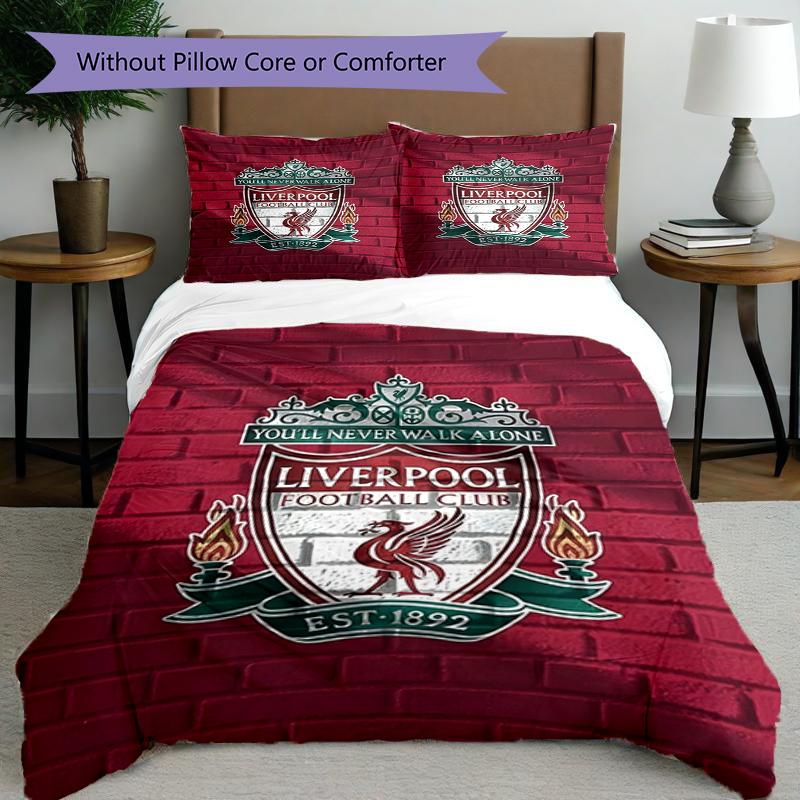 Set copripiumino 3 pezzi (1*Copripiumino + 2*Federe, Senza Nucleo),Set Biancheria da Letto con Stampa di Squadra di Calcio, Decorazione Camera da Letto, Stagione Unica, Regalo di Compleanno