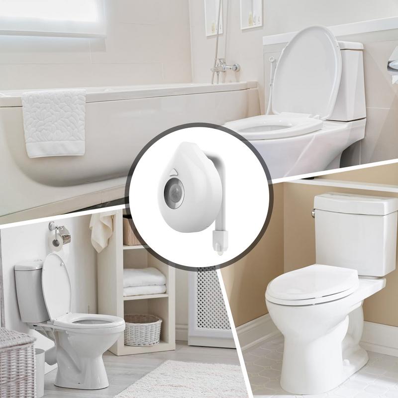 Color Changing Toilet Light Bathroom LED Toilet Bowl Light Smart Toilet Light Battery Powered Light For Home Apartment Hotel