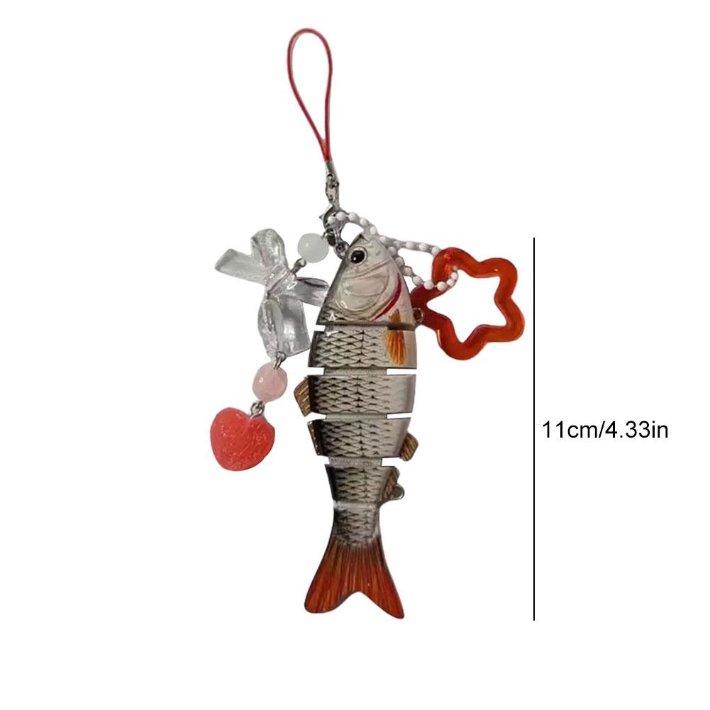 Lovely Jewelry Fish Star Keychain Lanyard Fishing Lure Keychain Gift for Anglers