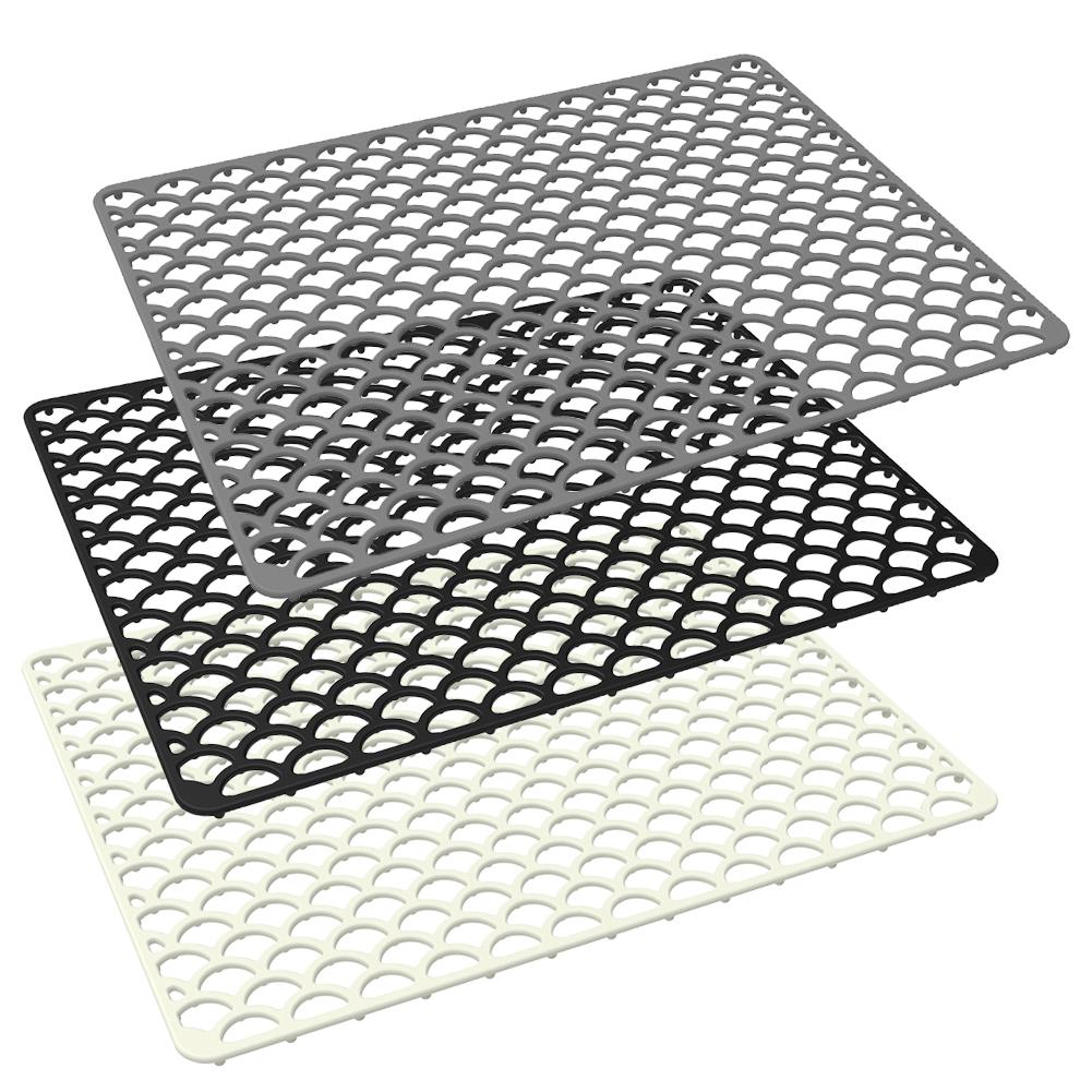 Heat Resistant Mat Silicone Sink Mat Noise Reduction Design Thick Soft Material Anti-Slip Feet Dishwasher Safe