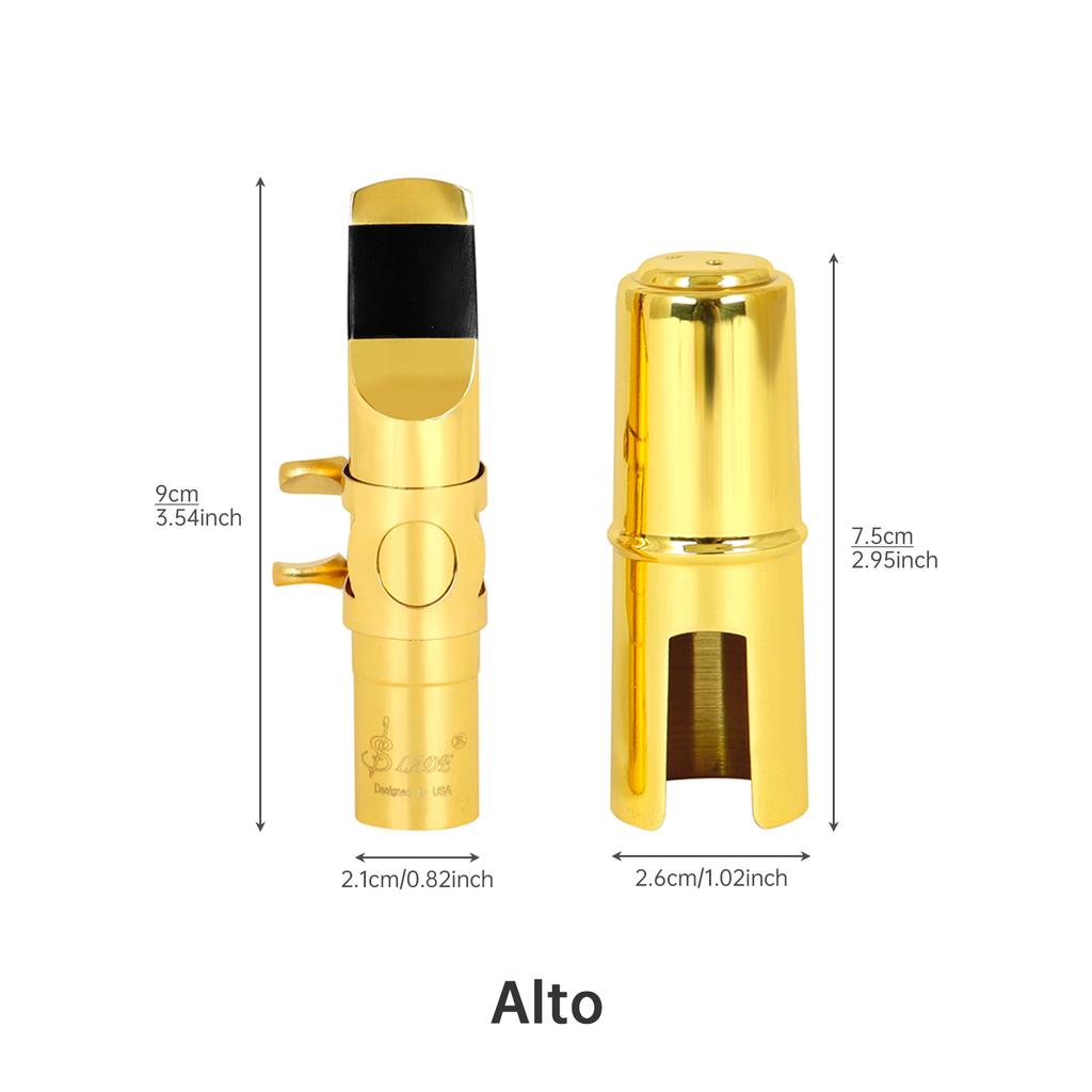 5C Saxophone Mouthpiece Brass for Alto/Tenor/Soprano - Professional & Beginner Metal Mouthpiece with Cap & Ligature