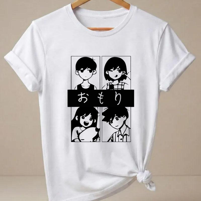 Omori TShirt Otaku Anime T Shirt Unisex Girl Short Sleeve Tshirt Round Neck Printed Graphic Tees Unisex Clothing Tops