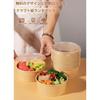 Fiyyuga 100-Piece Disposable Bowls, Disposable Lunch Boxes, Kraft Paper Bowls, Microwave-Safe, Round, with Lids, for BBQs, Commercial Use, Takeout, Sa