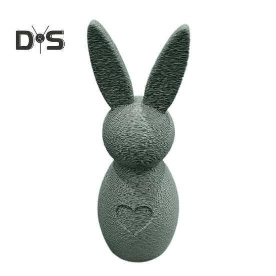

Пасхальный кролик, 3D-печатная фигурка кролика, минималистичный кролик, центральный элемент для домашнего стола, книжной полки, пасхальное украшение камина зелёный