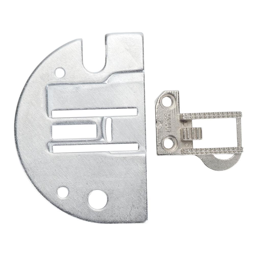 Steel Sewing Needle Plate Aperture 8mm Sturdy Needle Plate Feed Dog Kit Industrial Sewing Machine Plate for 317398+153286  
