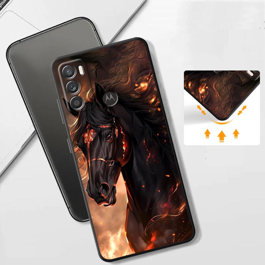 Case for Motorola Moto G51 G73 G52 G50 G71 G32 Edge 20 Pro 30 Lite G53 G30 G60s G22 Edge40 Phone Cover Art Horse