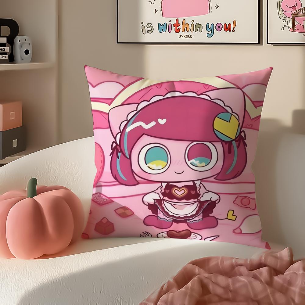 Cute Quirky Vocaloid Japanese PPepoyo Cushion Cover Pillowcase Short Plush Invisible Zipper Room Sofa Cushion Cover