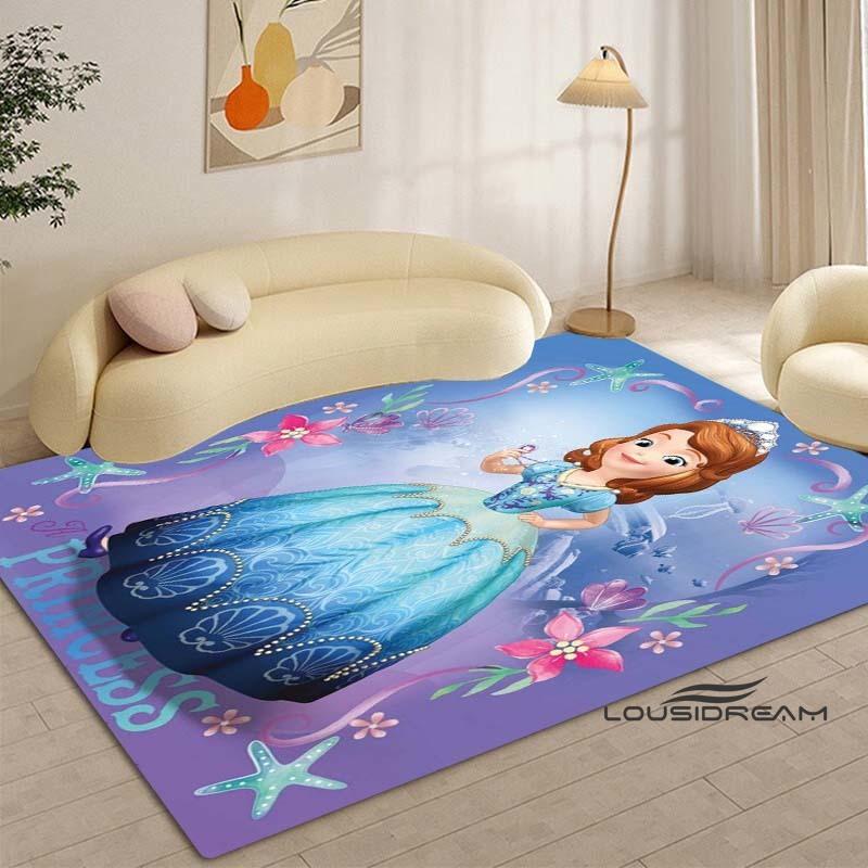 Cartoon Sofia die Erste Prinzessinnen-Muster Teppich - Raumdeko, Maschinenwaschbar und Weich, Perfekt für Schlafzimmer Spielmatte, Wohnzimmer