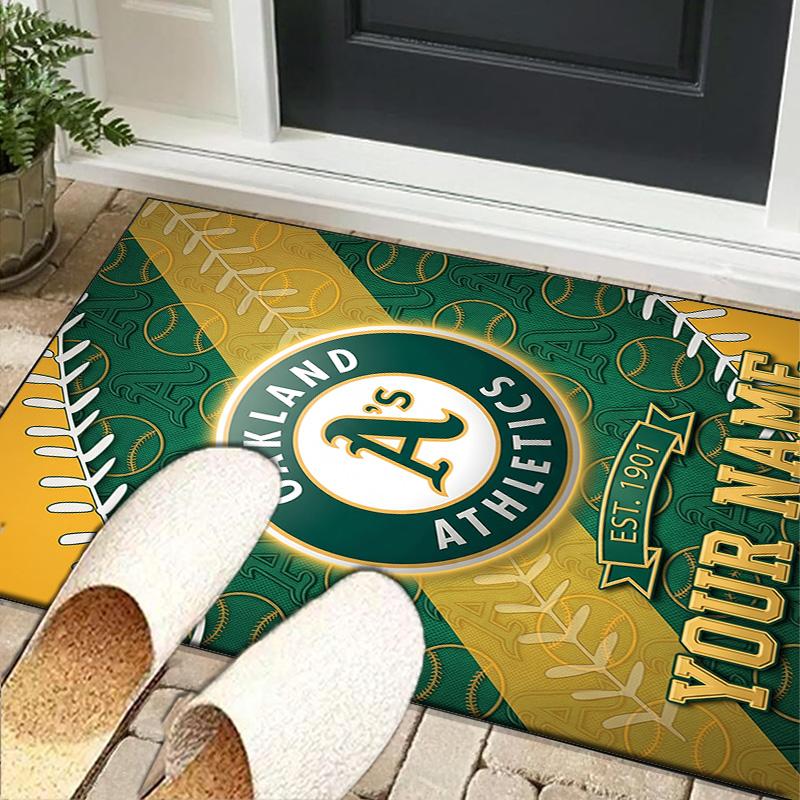 Custom NameAthletics Oakland Emblem Carpet, Indoor Rug, Chair Rug, Living Rooms, Doormat Made From Polyester Home Decor Birthday Christmas Gifts