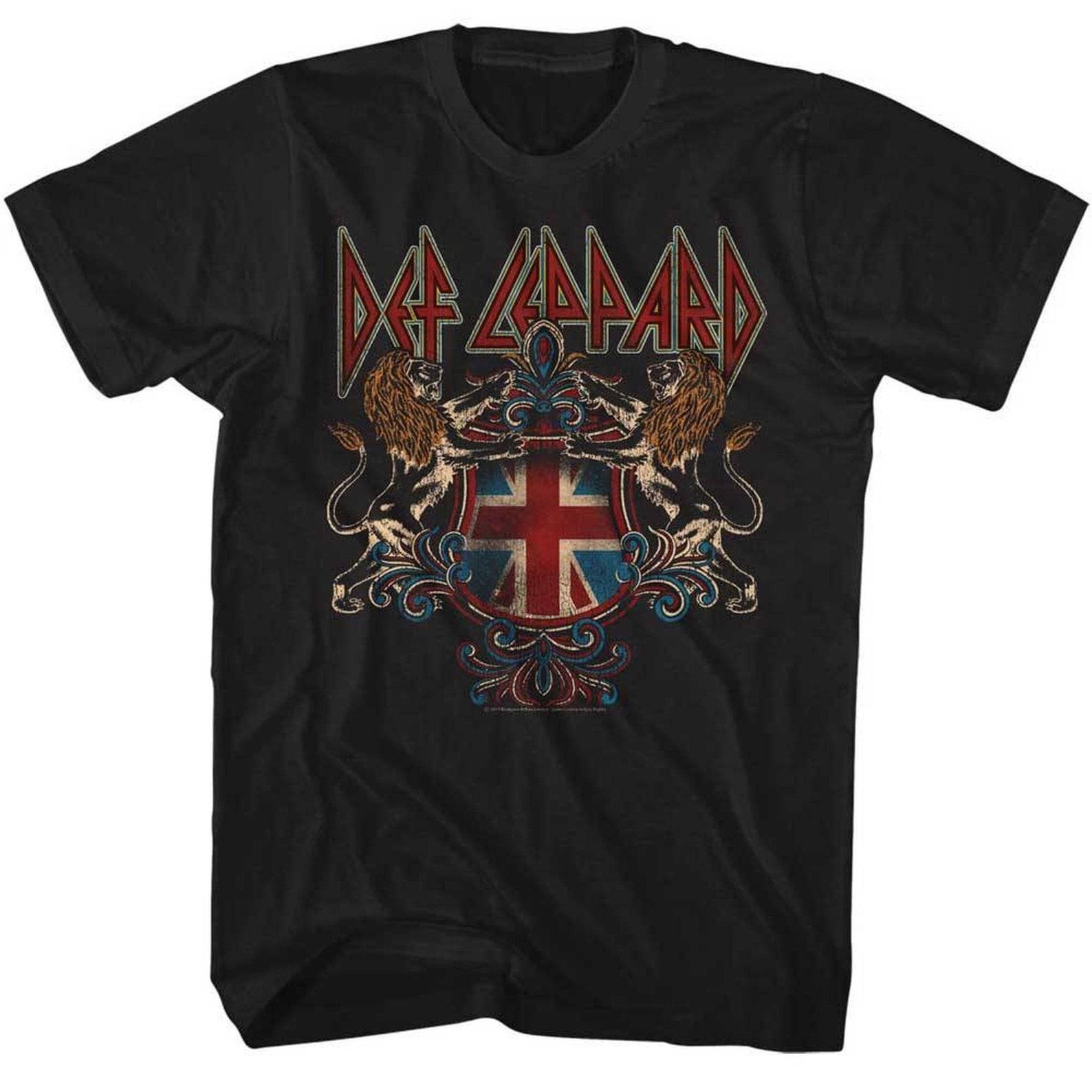 Def Leppard Def Lep Crest Black Adult T-Shirt S