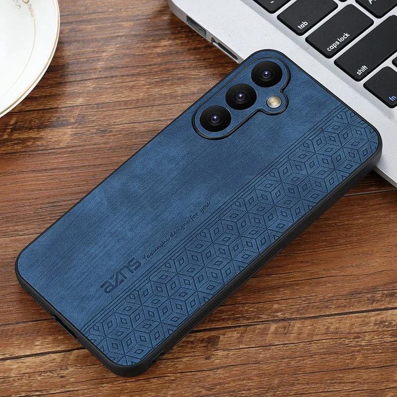 EUCAGR Bumper Coque PU Leather Phone Case For Samsung Galaxy S26 S25 S24 S23 S22 S21 S20 Plus Ultra FE Soft Shockproof Cover