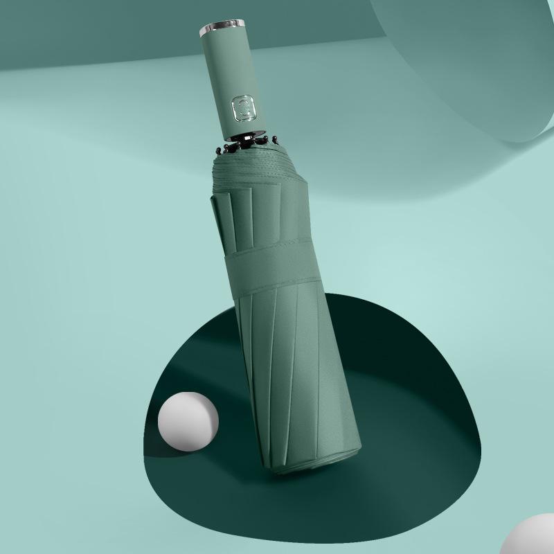 12 bone vinyl automatic folding umbrella three fold parasol can be added umbrella