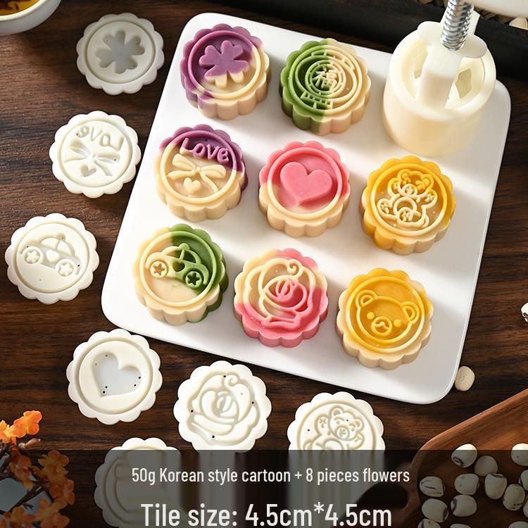 Mid-Autumn Mooncake Press - Flower Ice Skin Mold for Pastry & Mung Bean Cake