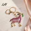 Goat Keyring Accessory Keychain with Sparkling Rhinestones Metal Animal Pendant for Decorative Handbag Charm Car Keys Backpacks Handbags Gift Lovers